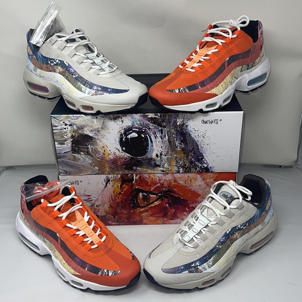 🦊🐰 DAVE WHITE 🐰🦊 95 Air Max Rabbit and Fox Albion Set 8.5 Rare FIRE Art